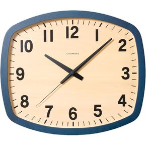 R-Square Wall Clock Japanese Handcrafted Design Solid Beech Wood Clock Silent Non-Ticking Battery Operated Modern Decorative for Living Room Bedroom Office R-Square CH-028 (Oak)