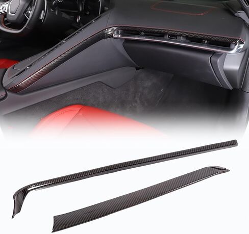 CHEAYAR Control Dashboard Cover Trims Compatible with Chevrolet Corvette C8 Stingray 2020-2023,ABS Console Dashboard Strip Cover Central Control Screen Accessories (Carbon Fiber Pattern) in Kuwait