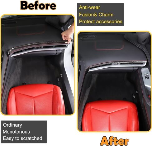 CHEAYAR Control Dashboard Cover Trims Compatible with Chevrolet Corvette C8 Stingray 2020-2023,ABS Console Dashboard Strip Cover Central Control Screen Accessories (Carbon Fiber Pattern) in Kuwait