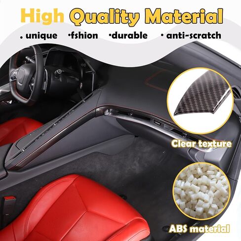 CHEAYAR Control Dashboard Cover Trims Compatible with Chevrolet Corvette C8 Stingray 2020-2023,ABS Console Dashboard Strip Cover Central Control Screen Accessories (Carbon Fiber Pattern) in Kuwait