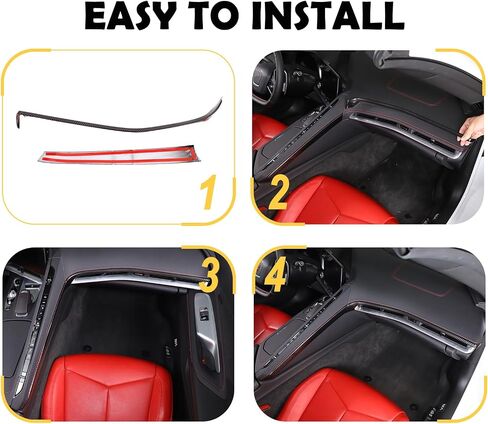 CHEAYAR Control Dashboard Cover Trims Compatible with Chevrolet Corvette C8 Stingray 2020-2023,ABS Console Dashboard Strip Cover Central Control Screen Accessories (Carbon Fiber Pattern) in Kuwait