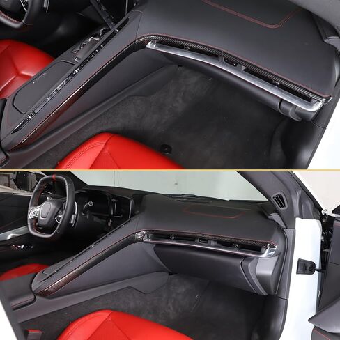 CHEAYAR Control Dashboard Cover Trims Compatible with Chevrolet Corvette C8 Stingray 2020-2023,ABS Console Dashboard Strip Cover Central Control Screen Accessories (Carbon Fiber Pattern) in Kuwait