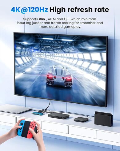 محول llano HDMI 2.1، محول HDMI 4K@120 هرتز 8K@60 هرتز مع جهاز تحكم عن بعد بالأشعة تحت الحمراء، محدد محول 4 في 1 يدعم CEC، HDCP2.3، 3D، HDR10+ VRR ALLM لأجهزة PS5 وXbox (رمادي) in Saudi Arabia