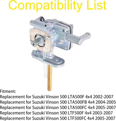 Tank Fuel Cock Valve Switch Replacement for Suzuki Vinson 500 LTA500F LTA500FB LTA500FC LTF500F LTF500FC 2002-2007 44300-03G02 in Saudi Arabia