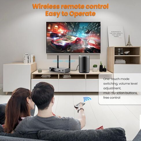 Wireless HDMI Transmitter and Receiver, 656FT HDMI Wireless Extender Kit with HDMI Loop Out, 1080P Output for Video and Audio Streaming from Laptop, PC, TV Box to Monitor, Projector, HDTV in Saudi Arabia