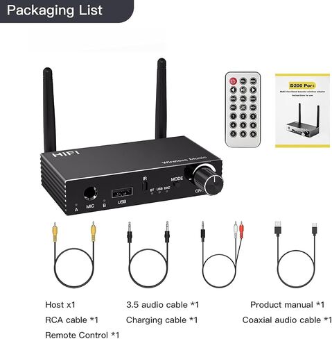 Wireless HDMI Transmitter and Receiver, 656FT HDMI Wireless Extender Kit with HDMI Loop Out, 1080P Output for Video and Audio Streaming from Laptop, PC, TV Box to Monitor, Projector, HDTV in Saudi Arabia