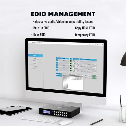 J-Tech Digital 3x3 4K30 هرتز HDMI وحدة تحكم حائط فيديو متعددة المشاهد مصفوفة | مدخل ومخرج 4K30 هرتز، يدعم HDMI وVGA وUSB من النوع C ومنفذ DisplayPort وتصحيح الحواف واستخراج الصوت حتى 10x10 in Kuwait