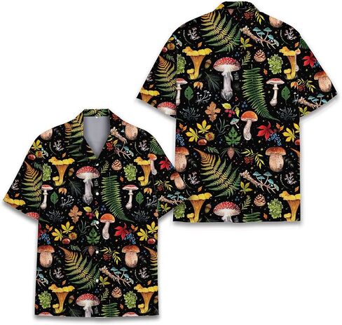 Mushroom Hawaiian Shirts For Men Women, Mushroom Shirt, Mushroom Button Down in Saudi Arabia