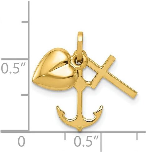 ليكس ولو 14k الذهب الأصفر القلب الصليب ومرساة سحر in Kuwait