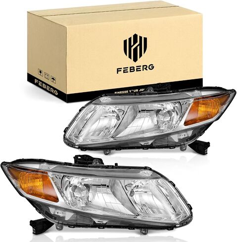 [OE Style Anti-Yellowing for 2012-2015 Honda Civic 4Dr Sedan Headlights for 12-13 Honda Civic 2Dr Coupe Pair Headlamp in Saudi Arabia