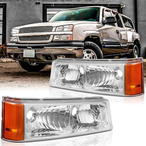 Compatible with 2003 2004 2005 2006 Chevy Silverado/Avalanche 2003-2006 Black Bumper Turn Signal Parking Lights Lamps Left + right Pair GM2520185 GM2521185 in Saudi Arabia