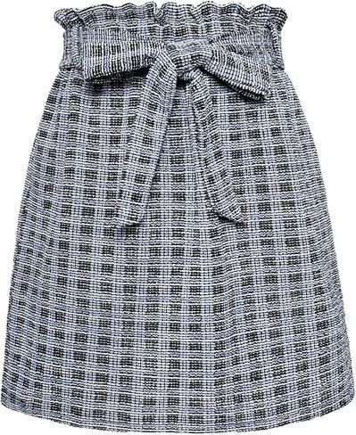 KANCY KOLE Women's Tweed Skirt Casual High Waist A Line Skirt Knee Length Skirt with Pockets Casual Plaid Mini Skirt in Kuwait