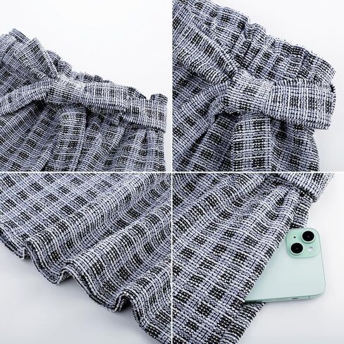 KANCY KOLE Women's Tweed Skirt Casual High Waist A Line Skirt Knee Length Skirt with Pockets Casual Plaid Mini Skirt in Kuwait