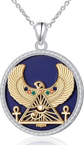 Alphm Egyptian Jewelry for Women 925 Sterling Silver Bastet Goddess/Eye of Horus Pendant Necklace Ancient Egyptian Jewelry Present in Kuwait