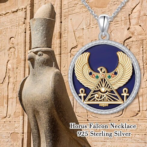 Alphm Egyptian Jewelry for Women 925 Sterling Silver Bastet Goddess/Eye of Horus Pendant Necklace Ancient Egyptian Jewelry Present in Kuwait