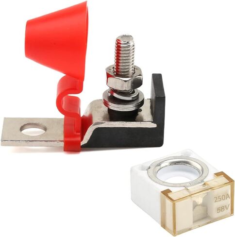 مجموعة كتلة الصمامات الطرفية من AUCELI، 250 أمبير 58 فولت تيار مستمر بحد أقصى، مسمار واحد 5/16 بوصة (M8) صمامات بطارية بحرية مدمجة ومثبتة على طرفية مقاومة للماء، حزمة كومبو بديلة لشاحنة القارب RV in Kuwait