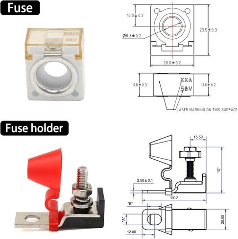 مجموعة كتلة الصمامات الطرفية من AUCELI، 250 أمبير 58 فولت تيار مستمر بحد أقصى، مسمار واحد 5/16 بوصة (M8) صمامات بطارية بحرية مدمجة ومثبتة على طرفية مقاومة للماء، حزمة كومبو بديلة لشاحنة القارب RV in Kuwait