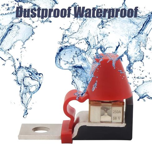 مجموعة كتلة الصمامات الطرفية من AUCELI، 250 أمبير 58 فولت تيار مستمر بحد أقصى، مسمار واحد 5/16 بوصة (M8) صمامات بطارية بحرية مدمجة ومثبتة على طرفية مقاومة للماء، حزمة كومبو بديلة لشاحنة القارب RV in Kuwait