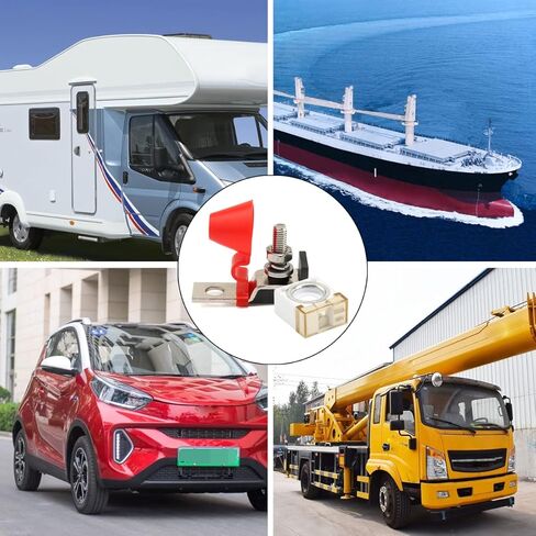 مجموعة كتلة الصمامات الطرفية من AUCELI، 250 أمبير 58 فولت تيار مستمر بحد أقصى، مسمار واحد 5/16 بوصة (M8) صمامات بطارية بحرية مدمجة ومثبتة على طرفية مقاومة للماء، حزمة كومبو بديلة لشاحنة القارب RV in Kuwait