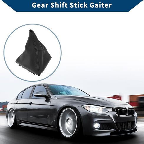 جير التحول عصا الجراب لسيارات BMW F30 F31 2012-2018 والعتاد عصا مقبض غطاء التمهيد التحول غطاء الغبار الجلود 1 قطعة أسود in Saudi Arabia