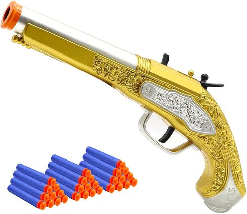Toy Gun Revolver with 50 Soft Bullets, 14 Shells and 1 Sight, Toy Guns for Boys Kids Adults Toy Foam Blasters & Guns, Educational Shooting Model, Gifts for Christmas Halloween Birthday 8+ in Kuwait