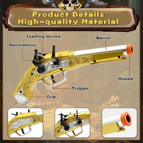 Toy Gun Revolver with 50 Soft Bullets, 14 Shells and 1 Sight, Toy Guns for Boys Kids Adults Toy Foam Blasters & Guns, Educational Shooting Model, Gifts for Christmas Halloween Birthday 8+ in Kuwait