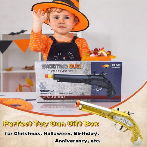 Toy Gun Revolver with 50 Soft Bullets, 14 Shells and 1 Sight, Toy Guns for Boys Kids Adults Toy Foam Blasters & Guns, Educational Shooting Model, Gifts for Christmas Halloween Birthday 8+ in Kuwait