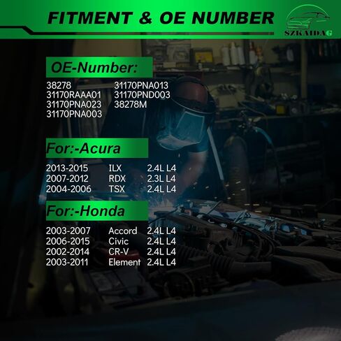 مجموعة شداد الحزام مع بكرة لـ: -Honda Civic 2006-2015، CRV 2002-2014، Accord 2003-2007، Element 2003-2011، من أجل: -Acura ILX RDX TSX 2004-2015 2.3L 2.4L L4 OE# 38278 31170RAAA01 in Saudi Arabia