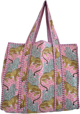 RAJBHOOMI HANDICRAFTS Women’s 100% Cotton Lightweight Shoulder Tote Bag with Interior Poeckt Casual Handbag for Women in Kuwait