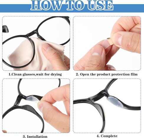 30 Pairs Eyeglasses Nose Pads Soft Silicone Adhesive Glasses Nose Pad Replacement D-Shaped Anti Slip Nose Pads for Glasses, Transparent Eyeglass Nose Pads for Full Plastic Frames, 1mm in Saudi Arabia