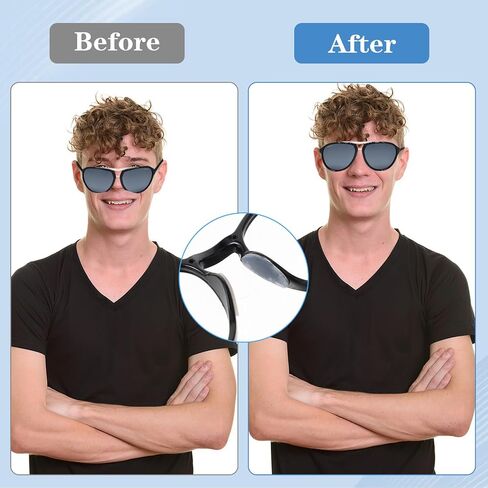 30 Pairs Eyeglasses Nose Pads Soft Silicone Adhesive Glasses Nose Pad Replacement D-Shaped Anti Slip Nose Pads for Glasses, Transparent Eyeglass Nose Pads for Full Plastic Frames, 1mm in Saudi Arabia