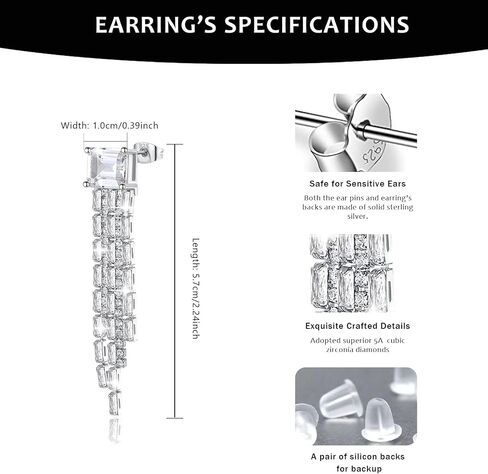 Dangle Earrings for Women, Drop Earrings with 925 Sterling Silver Posts and Back in Saudi Arabia
