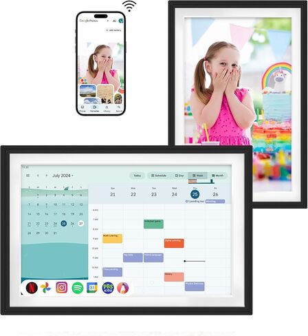 Changing Smart 15.6" Display F16s|Canvas touchscreen丨Google Calendar&HomeHub&Assistant丨Smart TV丨Gift for Family丨Music Frame丨Wireless Kid Artworks Digital Picture Frame (Oak, 15.6 with-Stylus) in Saudi Arabia