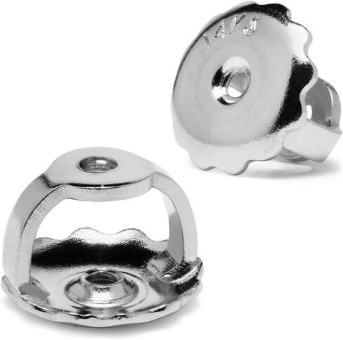 14K Solid White Gold Rainbow Mystic Cubic Zirconia Stud Earrings | 4.0 CTW | Screw Back Posts | With Gift Box in Kuwait