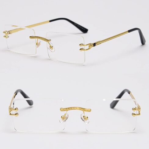 kachawoo Green Blue Mirror Sunglasses Rimless Women UV400 Rectangular Retro Men Colorful in Saudi Arabia