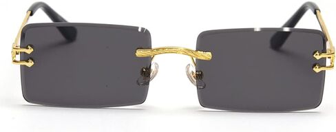 kachawoo Green Blue Mirror Sunglasses Rimless Women UV400 Rectangular Retro Men Colorful in Saudi Arabia