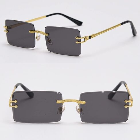 kachawoo Green Blue Mirror Sunglasses Rimless Women UV400 Rectangular Retro Men Colorful in Saudi Arabia