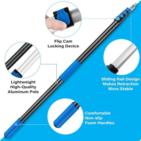 VASALAID 3-12FT Light Bulb Changer Pole Kit Light Bulb Changer for High Ceilings with Pole with Baskets and Suction Cup for High Ceilings and Recessed Lights Lightbulb Removal Changing in Saudi Arabia