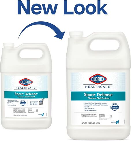 Clorox Healthcare Spore Defense Cleaner Disinfectant, Closed System Refill Bottle, 128 Fl Oz (Package May Vary) (32122) in Saudi Arabia