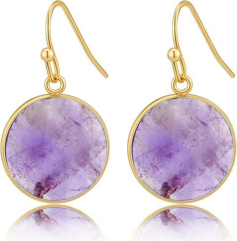 Natural Semi Precious Gemstones Dangle Earrings Rose Quartz Earrings Amazonite Earrings Amethyst Earrings Clear Quartz Earrings Geometric Earrings Bohemian Earrings in Kuwait