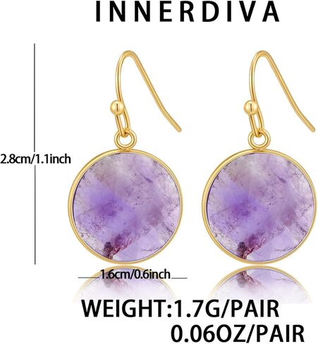 Natural Semi Precious Gemstones Dangle Earrings Rose Quartz Earrings Amazonite Earrings Amethyst Earrings Clear Quartz Earrings Geometric Earrings Bohemian Earrings in Kuwait