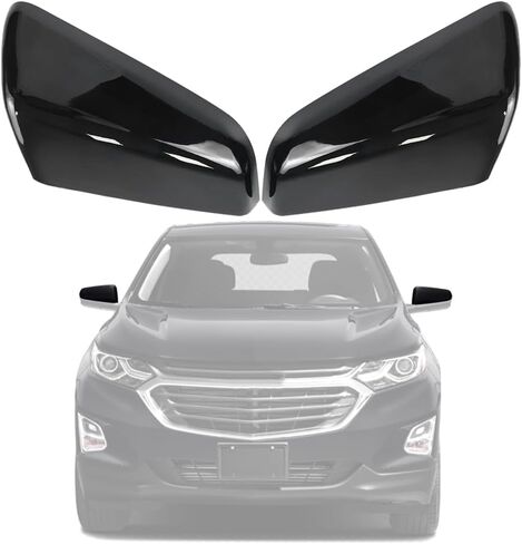 غطاء غطاء مرآة جانبية من COOL STAR متوافق مع سيارة شيفروليه إكوينوكس جي إم سي تيرين 2018-2023 يستبدل 23406416 23406417 84225386 84225387 جانب السائق والراكب (أسود) in Kuwait