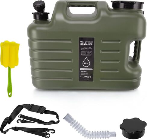 Camping Water Container, 5 Gallon (18.5L) Camping Water Jug With Spigot, Portable Emergency Water Tank For Camp-ing, Outdoor Hiking, BBQ, Picnic, Emergency Stroage, BPA Free in Kuwait