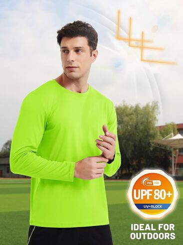 TACVASEN Men's Long Sleeve UPF 80+ Shirts Sun Protection UV SPF Shirts Rash Guard Fishing Running Quick Dry Lightweight in Kuwait