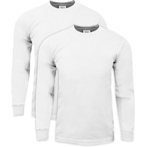 Shaka Wear Men's Cotton T-Shirt – Max Heavyweight 7 Ounce Long Sleeve Crew Neck Plain Tee Top Tshirts Regular Big Tall Size