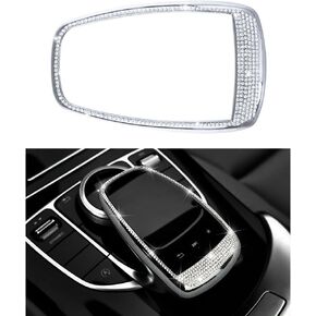 1797 Compatible Touchpad Cap for Mercedes Benz Accessories Parts Bling COMAND Screen Covers Decals Sticker Interior Decorations W205 S205 W213 S213 X253 C253 C E GLC Class AMG Women Men Crystal Silver