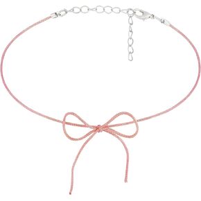 Dainty Wire Bow Coquette Choker Necklace Jewelry for Women, Simple Bow Necklaces Aesthetic, Romantic Gifts for Women Trendy Stuff for Teen Girls In Their Her 20s