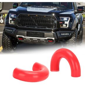 Tow Hooks Covers Fit for Ford F150 Accessories 2004-2024, Front Hitch Cover Compatible with Toyota Tundra Accessories 2017-2021(Red)