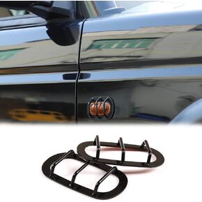 2PCS Front Fender Side Marker Light Guard Cover Compatible with Land Rover Discovery 2 1998-2004,Carbon Steel Side Marker Light Covers Guard Trim(Black)