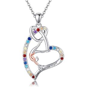 Gymnastics Necklace 925 Sterling Silver Gymnastics Gifts for Women Reach for the Stars Pendant Necklace Sport Jewelry Gifts for Gymnast Women